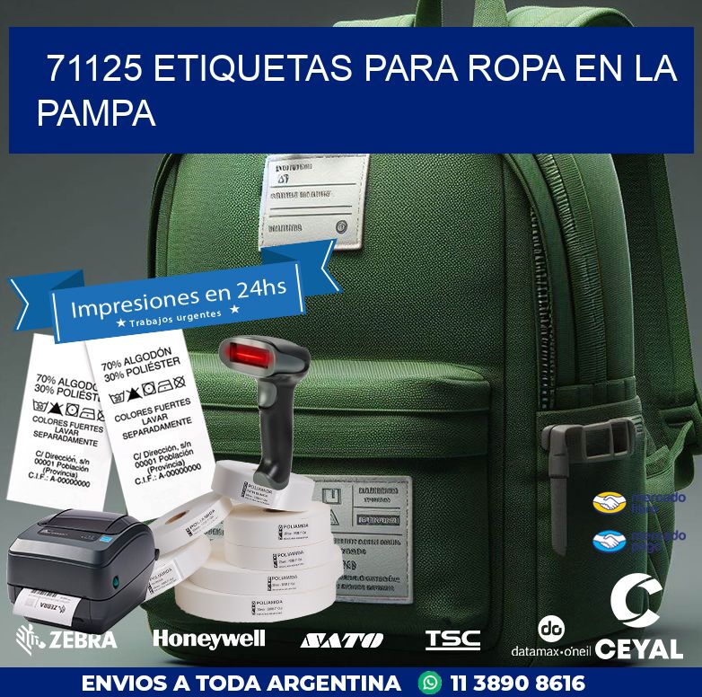 71125 ETIQUETAS PARA ROPA EN LA PAMPA