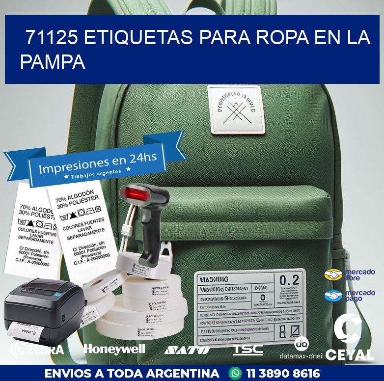 71125 ETIQUETAS PARA ROPA EN LA PAMPA