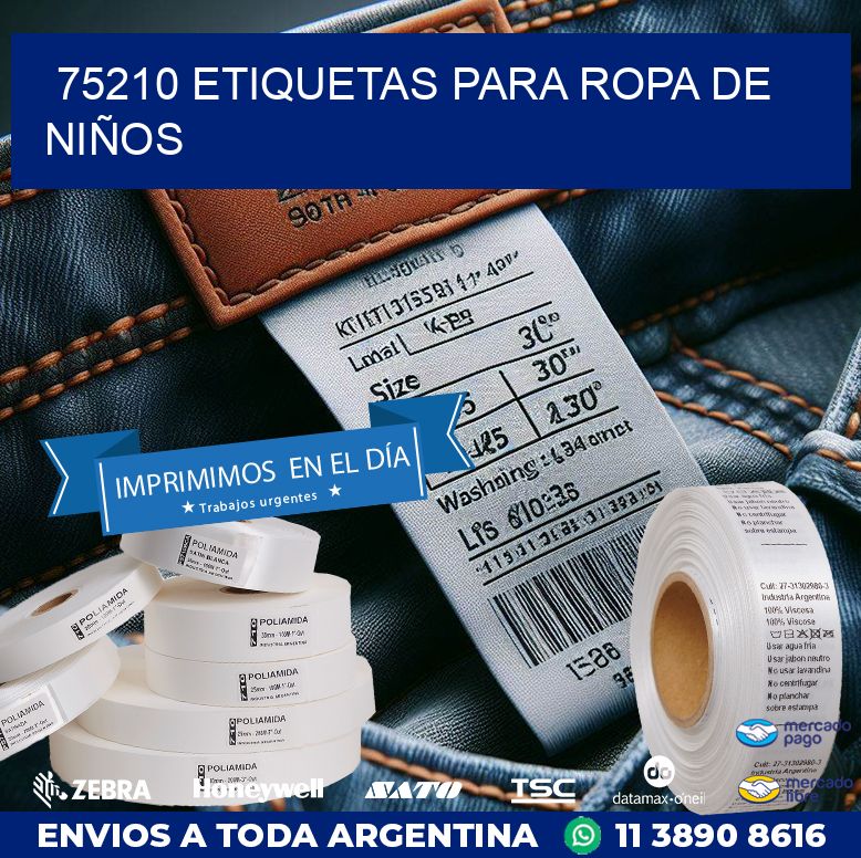 75210 ETIQUETAS PARA ROPA DE NIÑOS