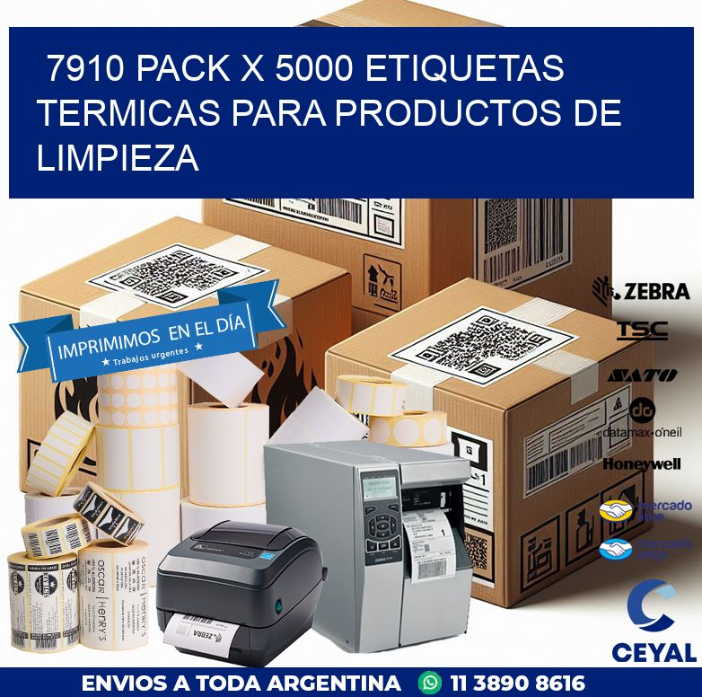 7910 PACK X 5000 ETIQUETAS TERMICAS PARA PRODUCTOS DE LIMPIEZA