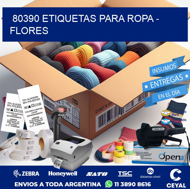 80390 ETIQUETAS PARA ROPA - FLORES