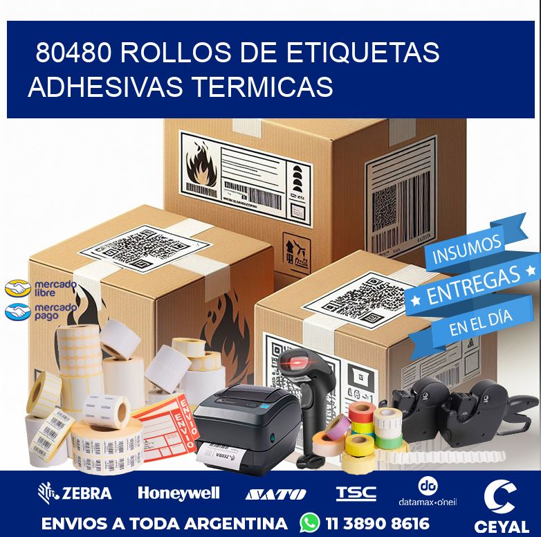 80480 ROLLOS DE ETIQUETAS ADHESIVAS TERMICAS