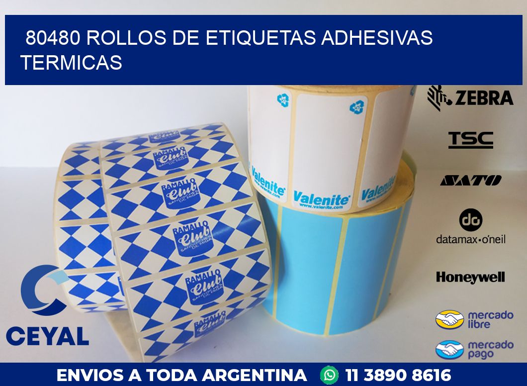 80480 ROLLOS DE ETIQUETAS ADHESIVAS TERMICAS