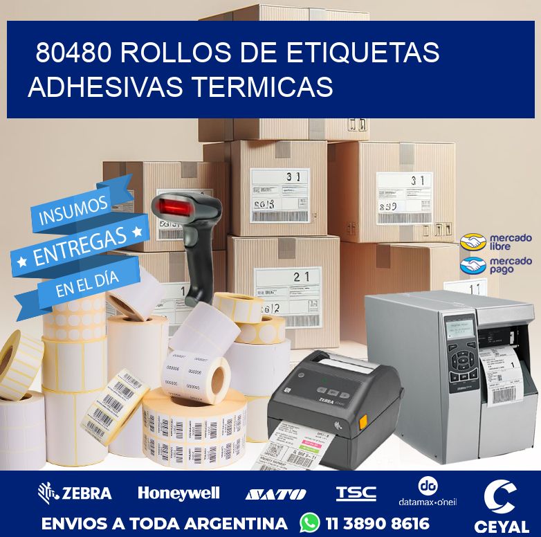 80480 ROLLOS DE ETIQUETAS ADHESIVAS TERMICAS