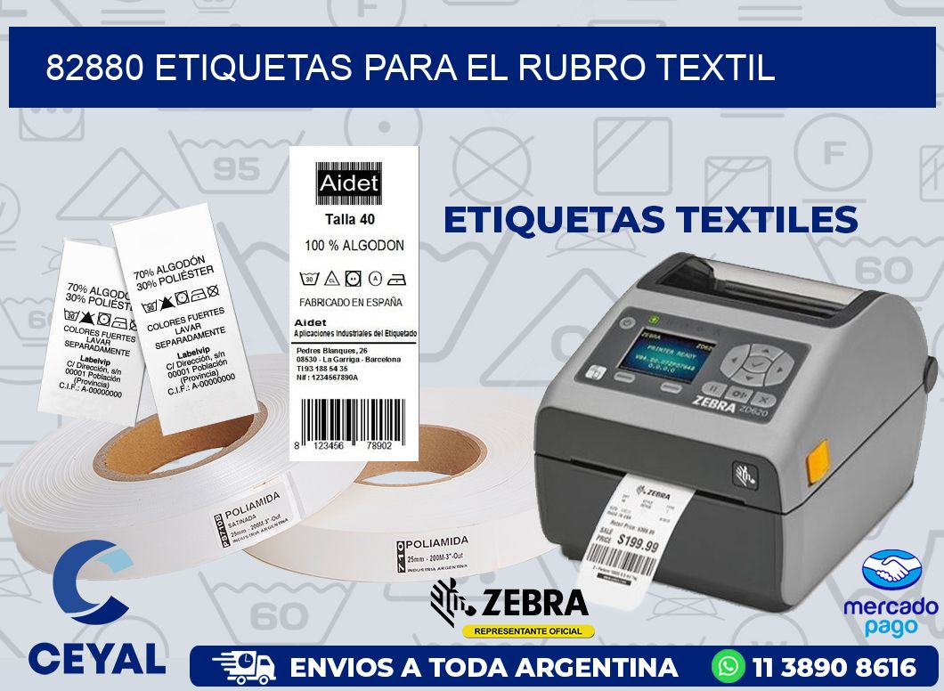 82880 ETIQUETAS PARA EL RUBRO TEXTIL