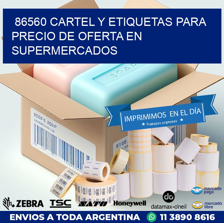 86560 CARTEL Y ETIQUETAS PARA PRECIO DE OFERTA EN SUPERMERCADOS