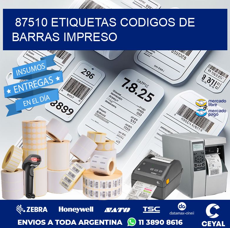 87510 ETIQUETAS CODIGOS DE BARRAS IMPRESO