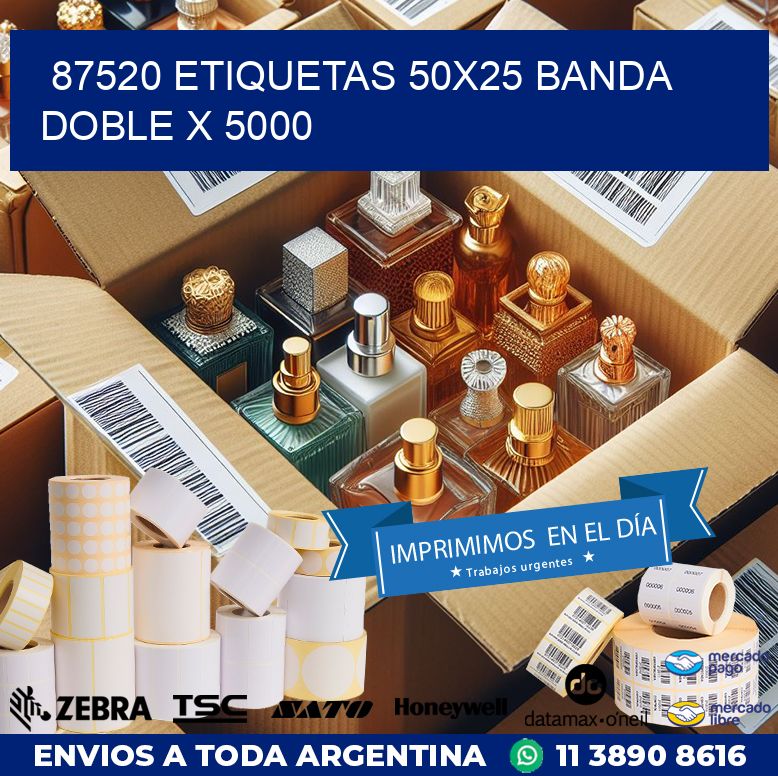 87520 ETIQUETAS 50X25 BANDA DOBLE X 5000