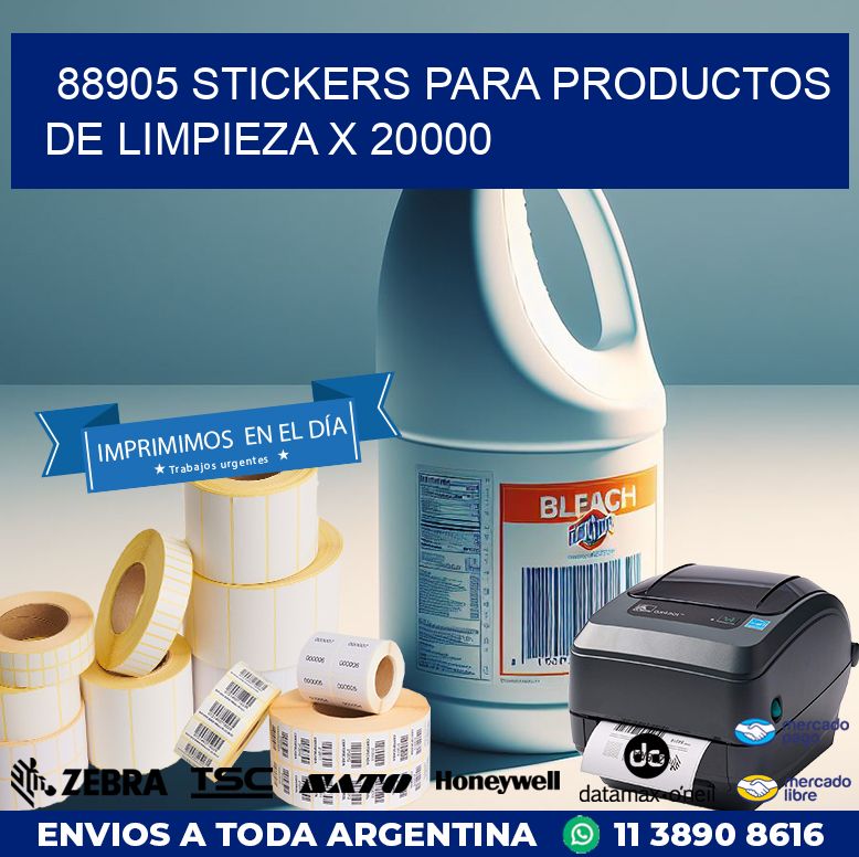 88905 STICKERS PARA PRODUCTOS DE LIMPIEZA X 20000