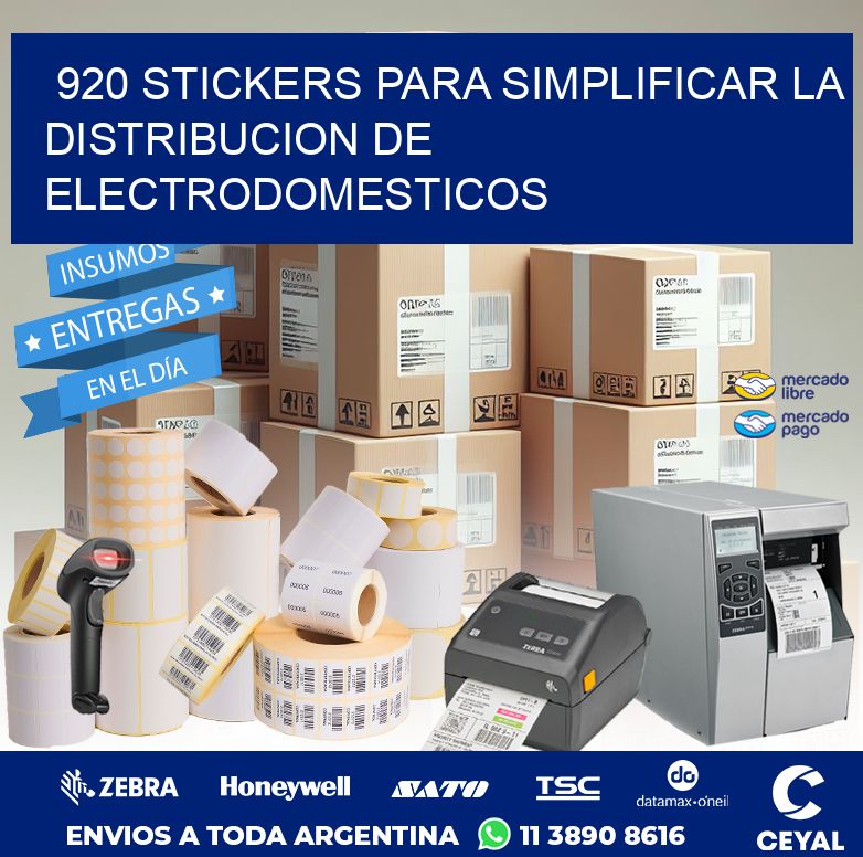 920 STICKERS PARA SIMPLIFICAR LA DISTRIBUCION DE ELECTRODOMESTICOS