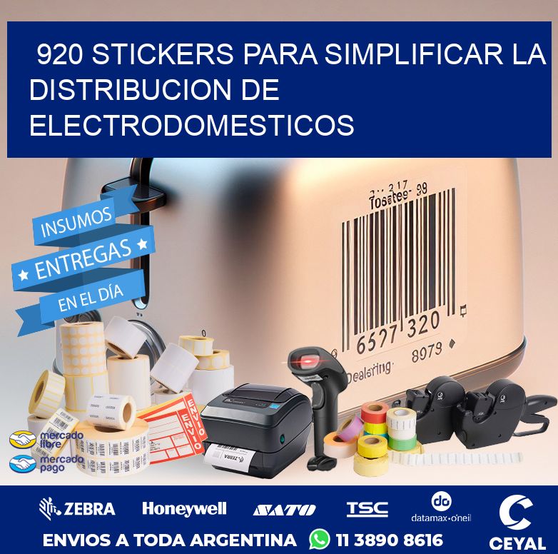 920 STICKERS PARA SIMPLIFICAR LA DISTRIBUCION DE ELECTRODOMESTICOS