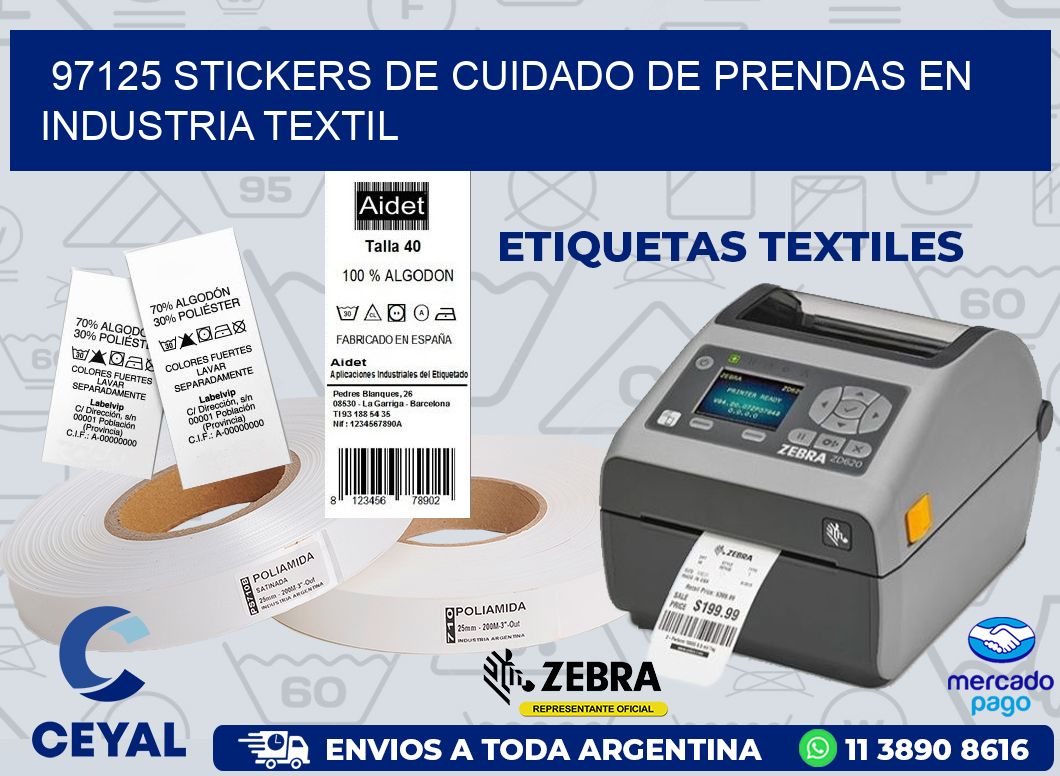 97125 STICKERS DE CUIDADO DE PRENDAS EN INDUSTRIA TEXTIL