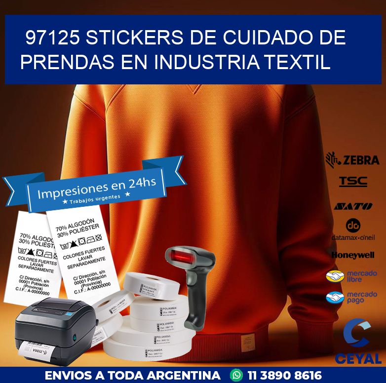 97125 STICKERS DE CUIDADO DE PRENDAS EN INDUSTRIA TEXTIL