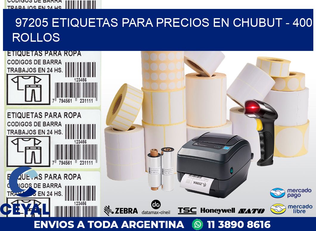 97205 ETIQUETAS PARA PRECIOS EN CHUBUT - 400 ROLLOS