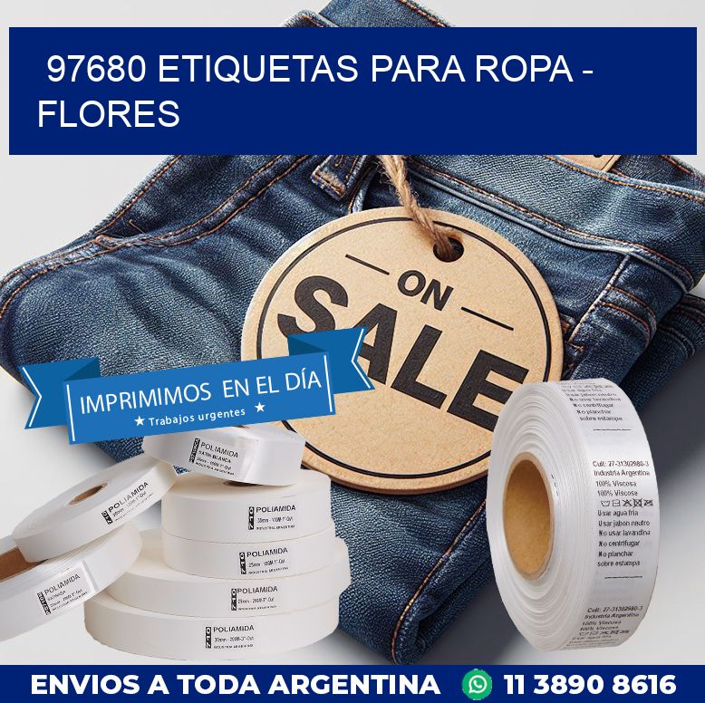 97680 ETIQUETAS PARA ROPA - FLORES