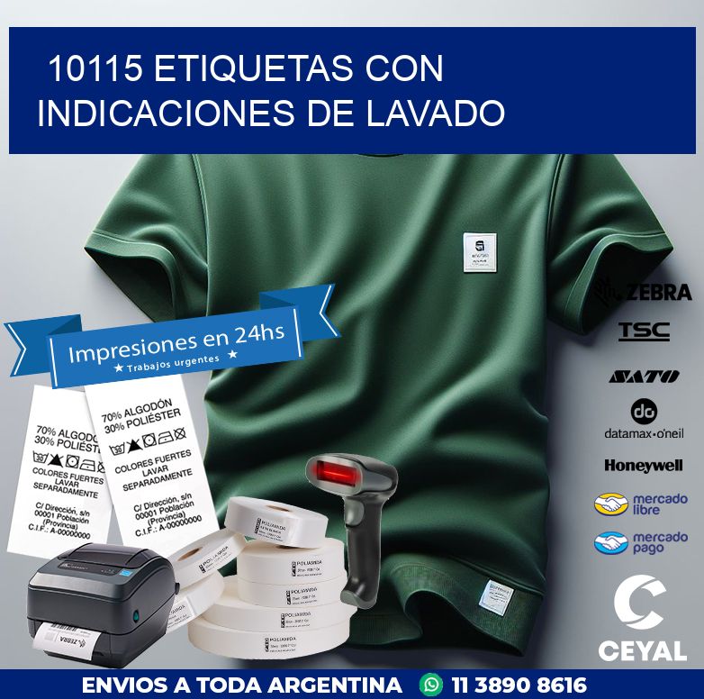 10115 ETIQUETAS CON INDICACIONES DE LAVADO