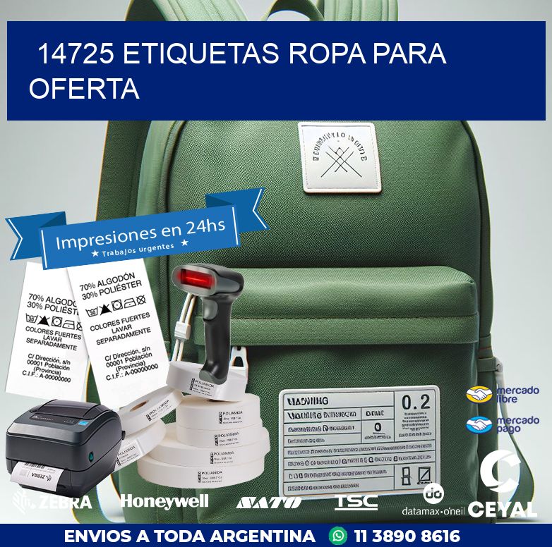 14725 ETIQUETAS ROPA PARA OFERTA