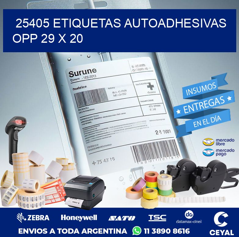 25405 ETIQUETAS AUTOADHESIVAS OPP 29 X 20