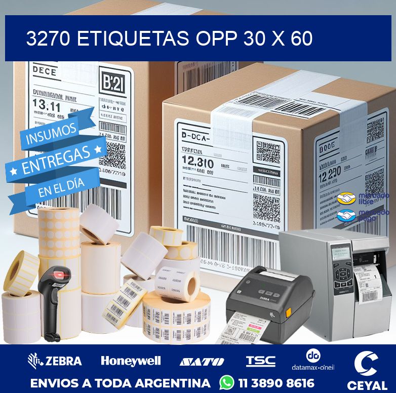 3270 ETIQUETAS OPP 30 X 60