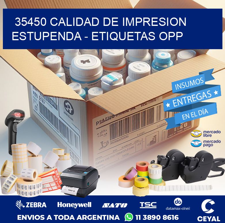 35450 CALIDAD DE IMPRESION ESTUPENDA - ETIQUETAS OPP