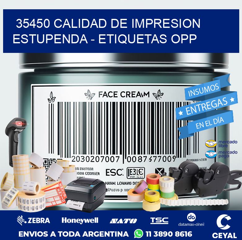 35450 CALIDAD DE IMPRESION ESTUPENDA - ETIQUETAS OPP