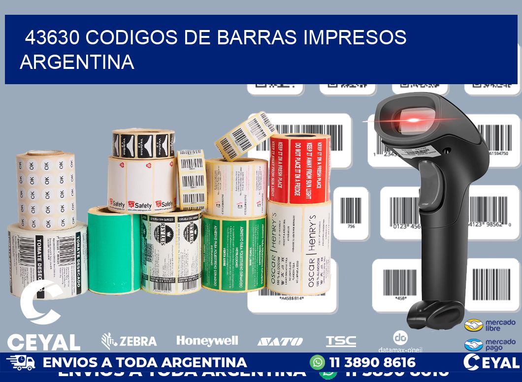 43630 codigos de barras impresos Argentina