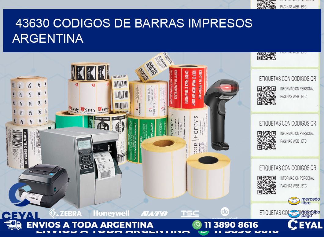 43630 codigos de barras impresos Argentina