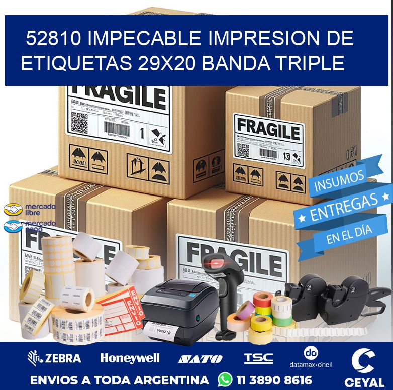 52810 IMPECABLE IMPRESION DE ETIQUETAS 29X20 BANDA TRIPLE