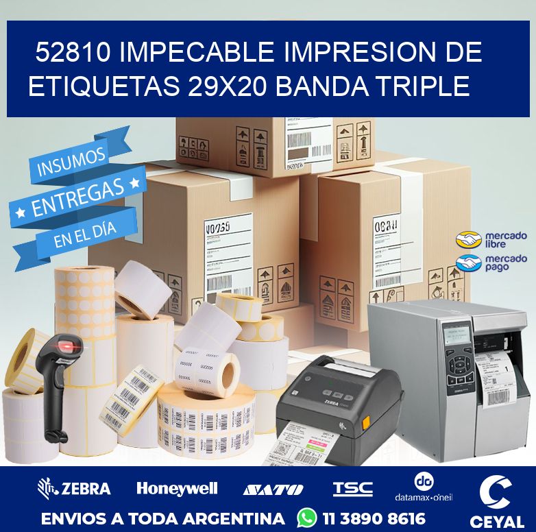 52810 IMPECABLE IMPRESION DE ETIQUETAS 29X20 BANDA TRIPLE