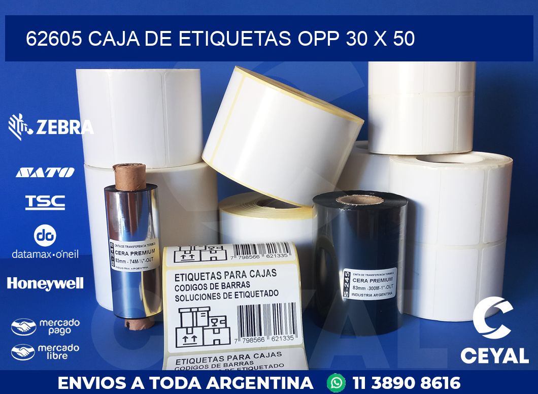 62605 CAJA DE ETIQUETAS OPP 30 X 50