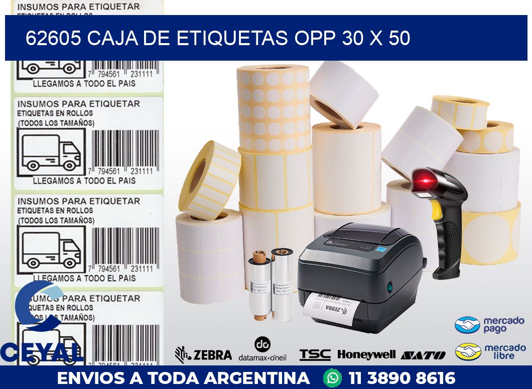 62605 CAJA DE ETIQUETAS OPP 30 X 50