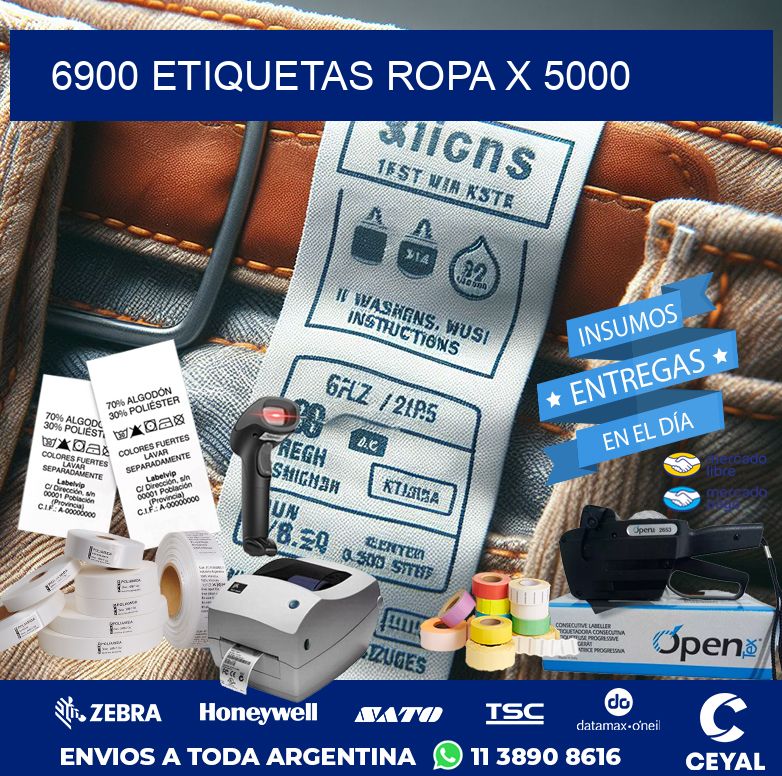 6900 ETIQUETAS ROPA X 5000