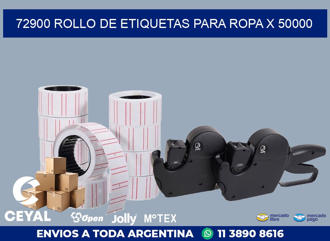 72900 ROLLO DE ETIQUETAS PARA ROPA X 50000