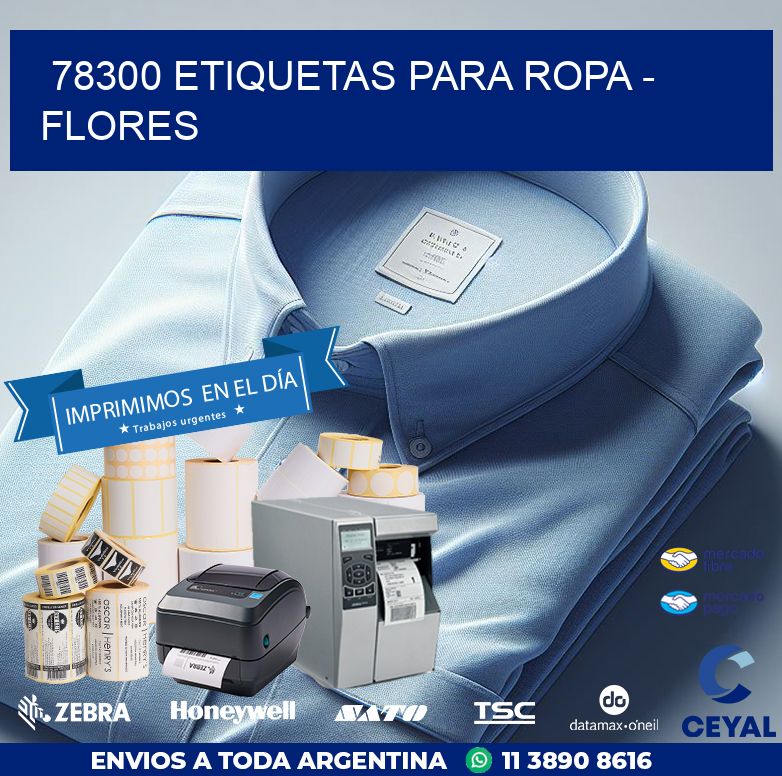 78300 ETIQUETAS PARA ROPA - FLORES