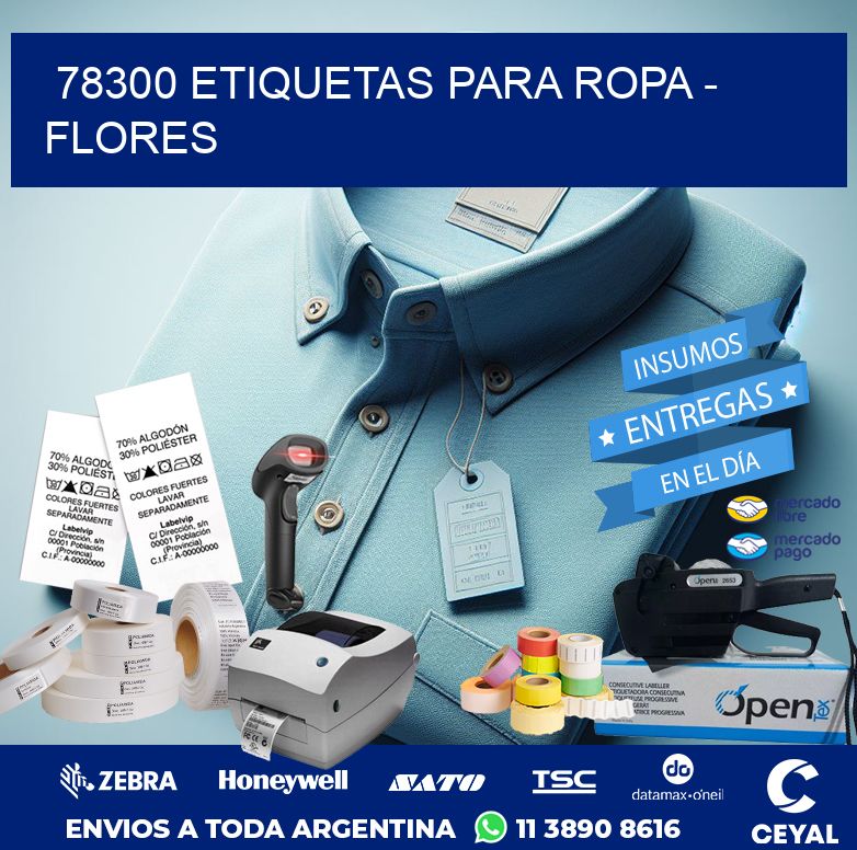78300 ETIQUETAS PARA ROPA - FLORES