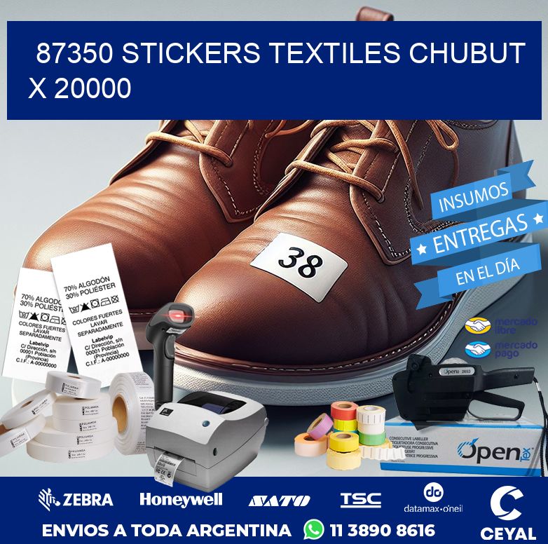87350 STICKERS TEXTILES CHUBUT X 20000