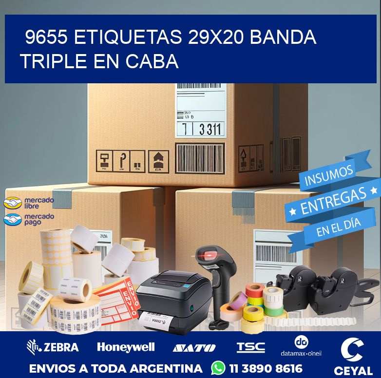 9655 ETIQUETAS 29X20 BANDA TRIPLE EN CABA