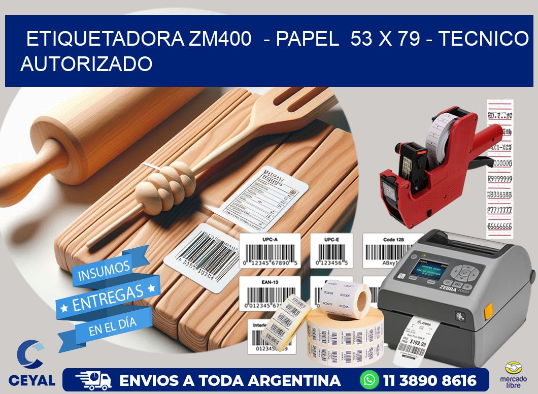 ETIQUETADORA ZM400  - PAPEL  53 x 79 - TECNICO AUTORIZADO