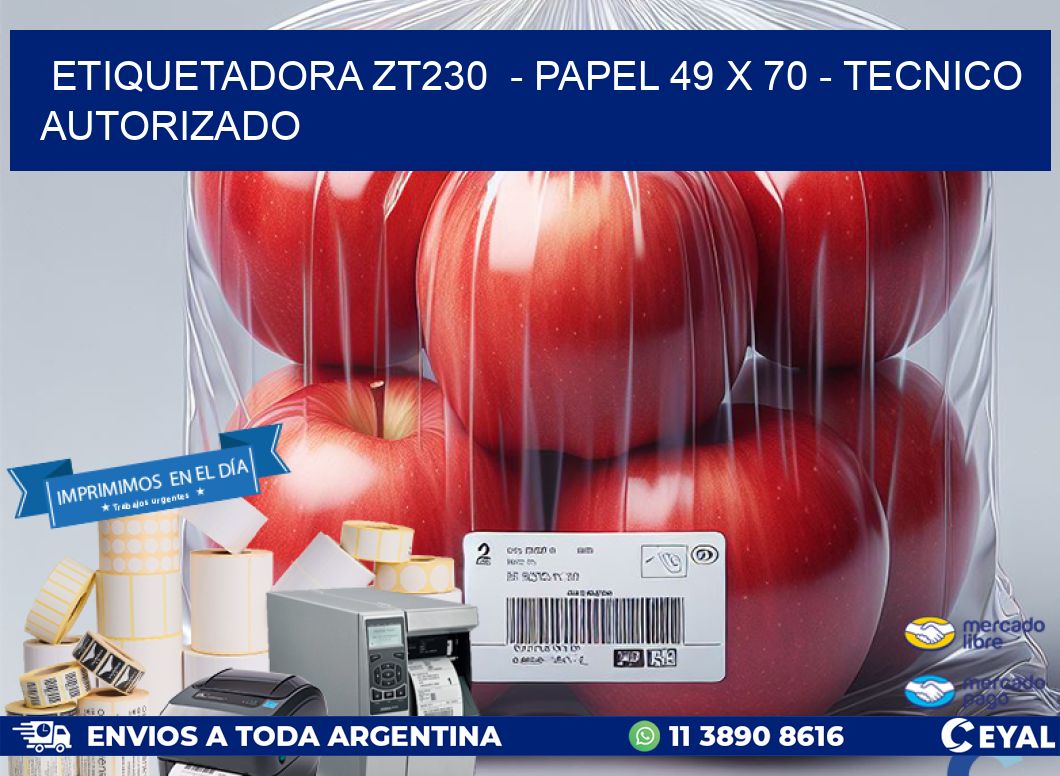 ETIQUETADORA ZT230  - PAPEL 49 x 70 - TECNICO AUTORIZADO