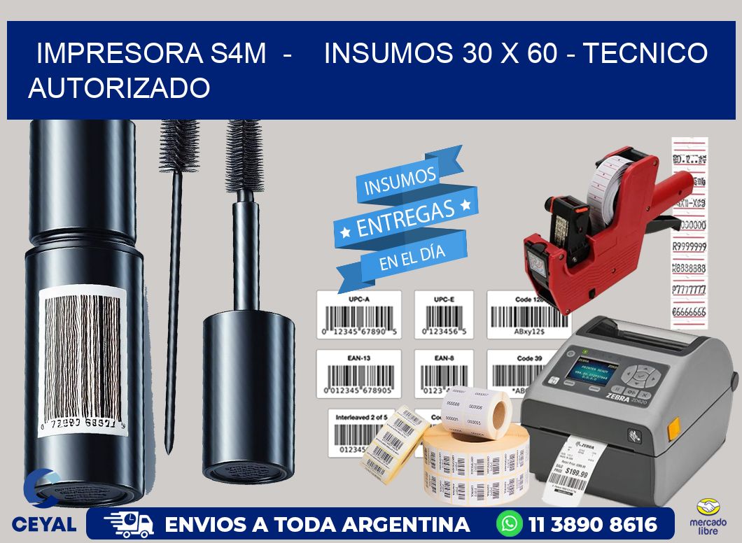 IMPRESORA S4M  -    INSUMOS 30 x 60 - TECNICO AUTORIZADO