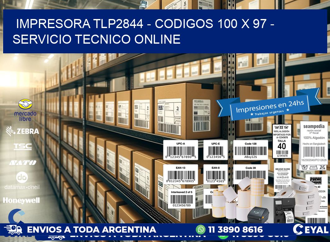 IMPRESORA TLP2844 - CODIGOS 100 x 97 - SERVICIO TECNICO ONLINE