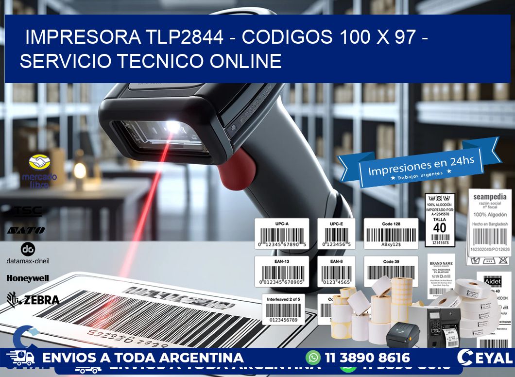 IMPRESORA TLP2844 - CODIGOS 100 x 97 - SERVICIO TECNICO ONLINE