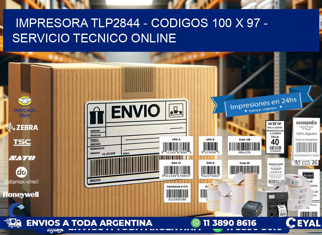 IMPRESORA TLP2844 – CODIGOS 100 x 97 – SERVICIO TECNICO ONLINE