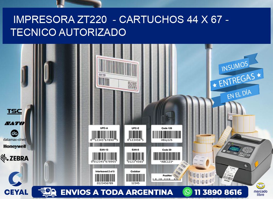 IMPRESORA ZT220  - CARTUCHOS 44 x 67 - TECNICO AUTORIZADO