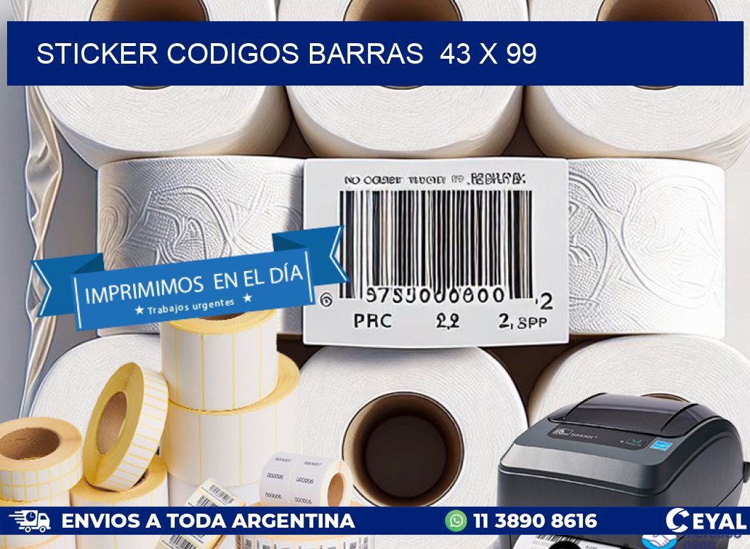 STICKER CODIGOS BARRAS  43 x 99