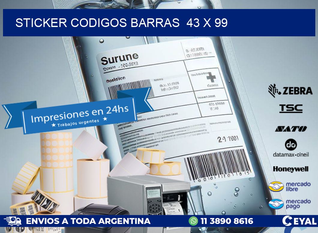 STICKER CODIGOS BARRAS  43 x 99
