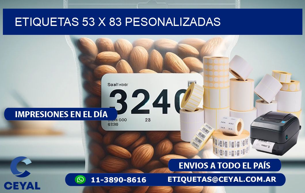 ETIQUETAS 53 x 83 PESONALIZADAS