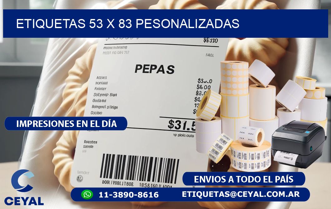 ETIQUETAS 53 x 83 PESONALIZADAS