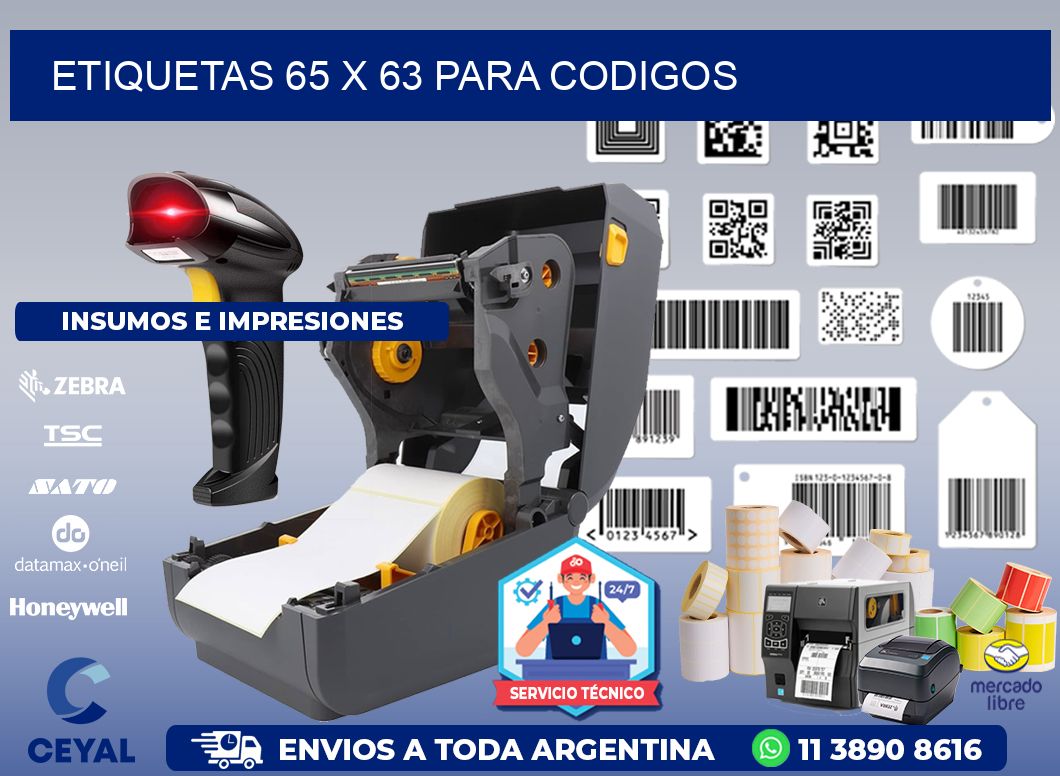 ETIQUETAS 65 x 63 PARA CODIGOS