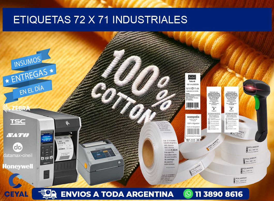 ETIQUETAS 72 x 71 INDUSTRIALES